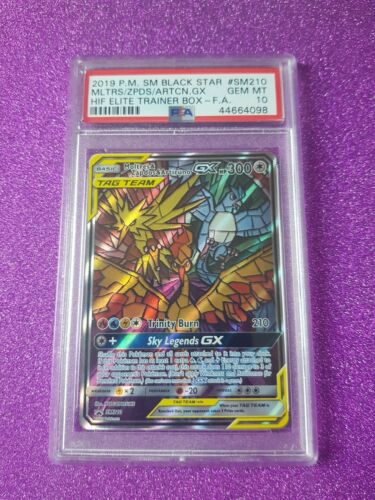 PSA 10 Hidden Fates Black Star SM210 Zapdos  Moltres  Articuno GX Pokemon Card