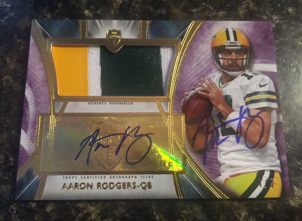 2014 Topps Supreme Aaron Rodgers Auto Autograph Patch 45 Double Signed RARE