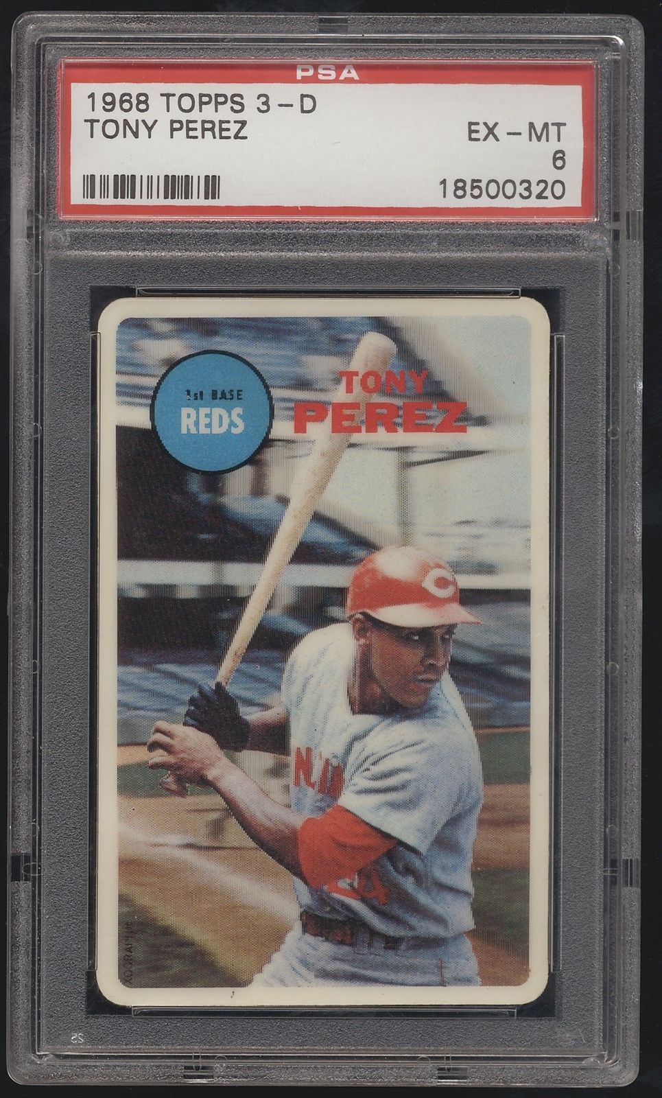 1968 Topps 3D 7 Tony Perez Reds PSA 6 EXMT