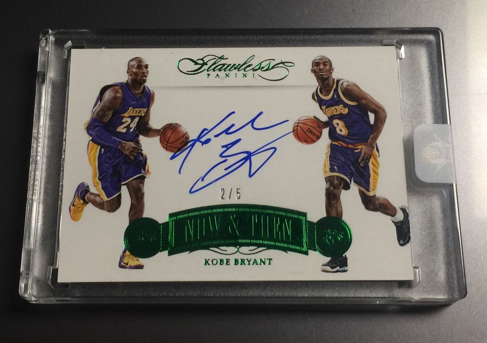 Kobe Bryant Flawless Now And Then Emerald Green Autograph 25 Auto Encased RARE