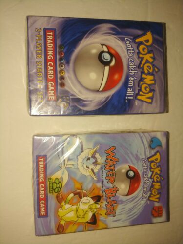 2 Pokemon Card  First Edition 1996 Starter  Water Blast SEALED NOT PERFECT 