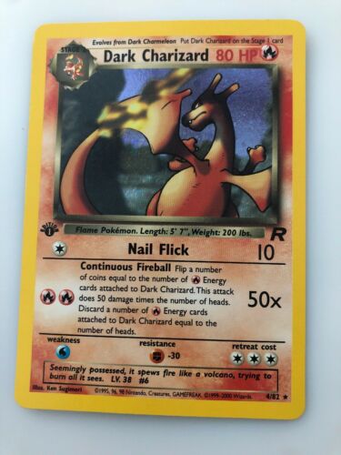 FOIL DARK CHARIZARD POKEMON CARD 1st EDITION 80 HP SINGLE CARD 2000 Holo 482