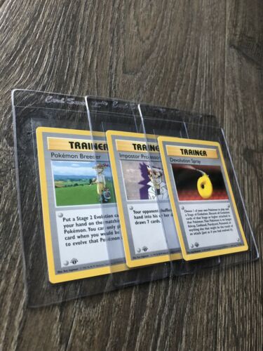 Pokemon Card 1st Edition Shadowless Trainer Pokmon Breeder Devolution Spray Oak