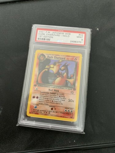 Pokemon Card Dark Charizard 1st Edition PSA 9 Error Label