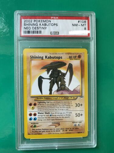 SHINING KABUTOPS 108105 PSA 8 NEO DESTINY POKEMON no charizard goldstar mewtwo