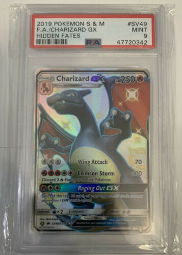 PSA 9 MINT CHARIZARD GX Full Art Pokemon Hidden Fates SV49SV94 Shiny Vault