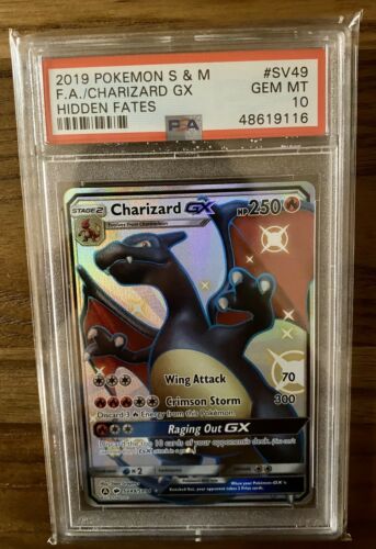 2019 Pokemon Sun  Moon Hidden Fates SV49 Shiny Charizard GX PSA 10 GEM MINT