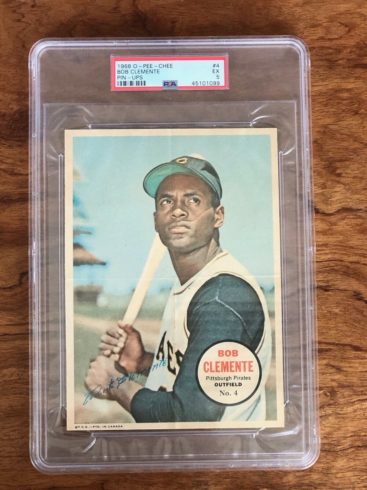 PSA 5 EX 1968 OPC OPEECHEE BASEBALL PINUPS POSTER 4 ROBERTO CLEMENTE POP 3