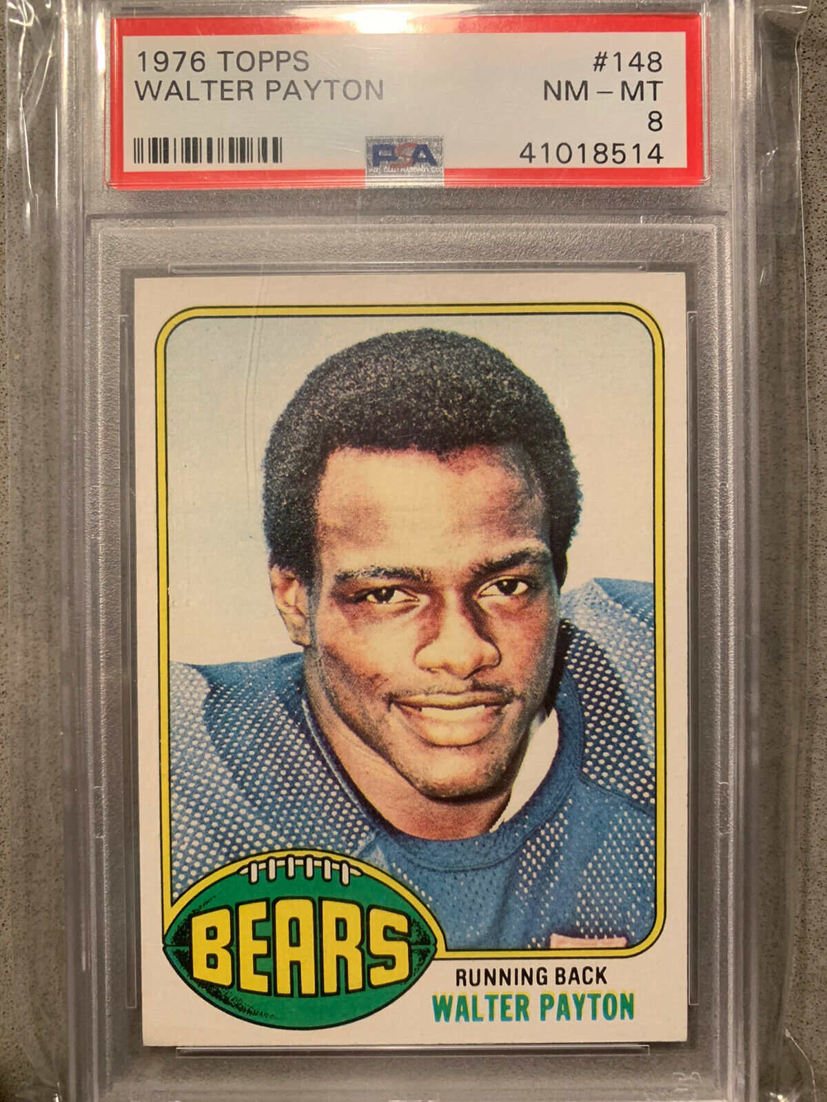 1976 Topps Football Walter Payton ROOKIE RC 148 PSA 8 NMMT Centered