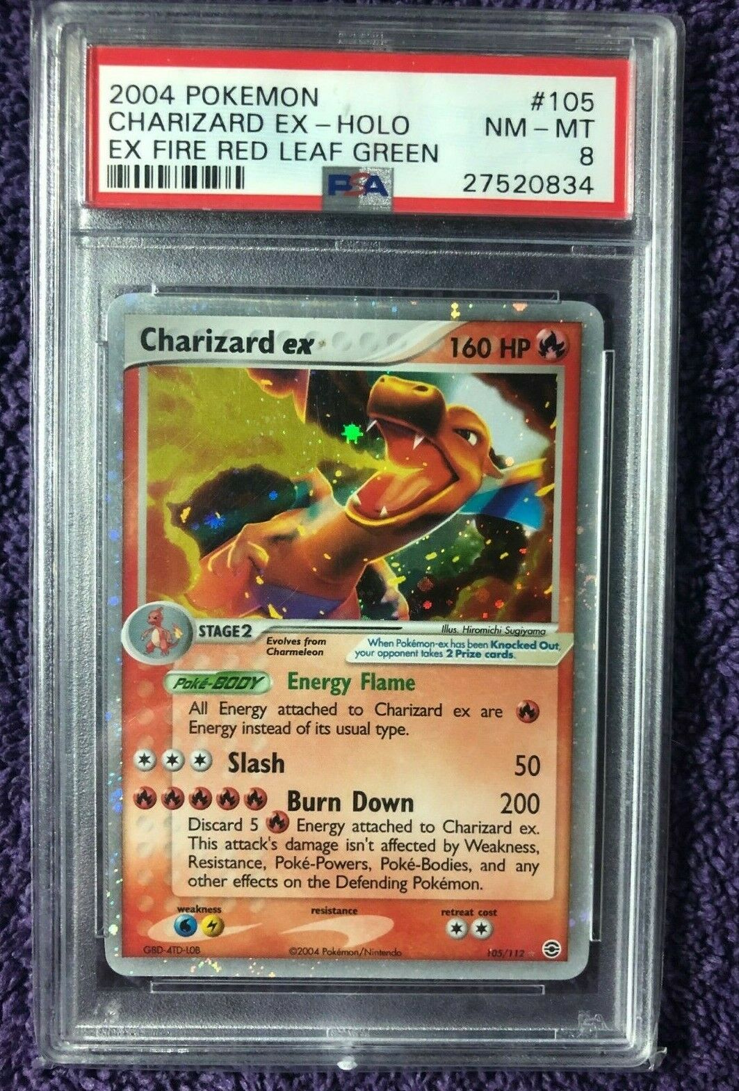 POKEMON CARD CHARIZARD EX 105112 PSA 8 NMMT FIRE RED  LEAF GREEN LK