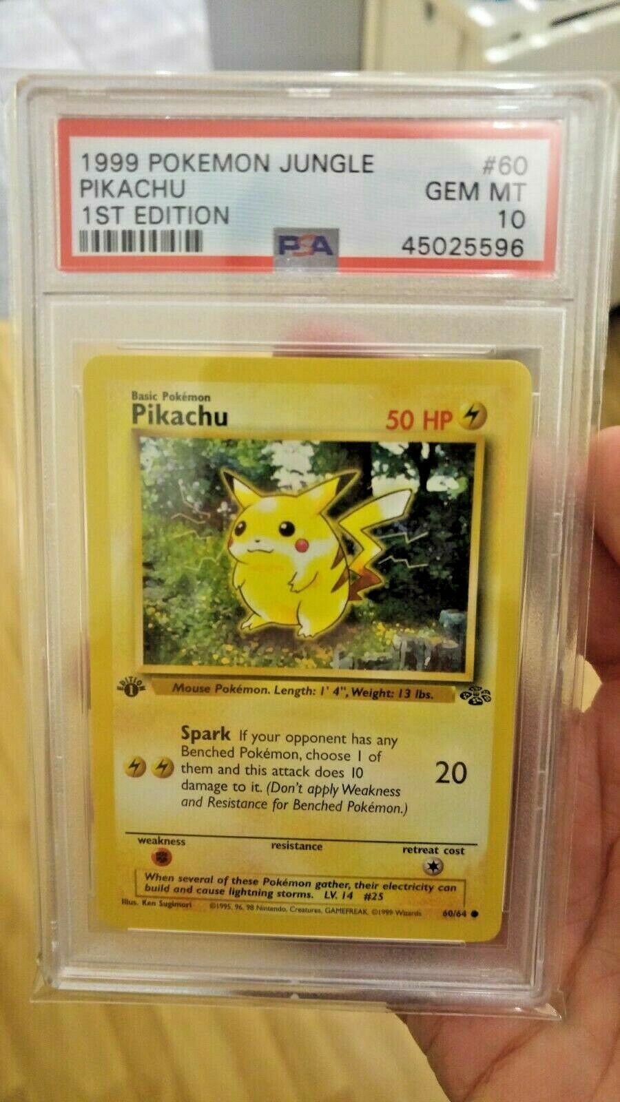 1999 Pokemon Jungle 1st Edition Pikachu 6064 PSA 10 Gem Mint