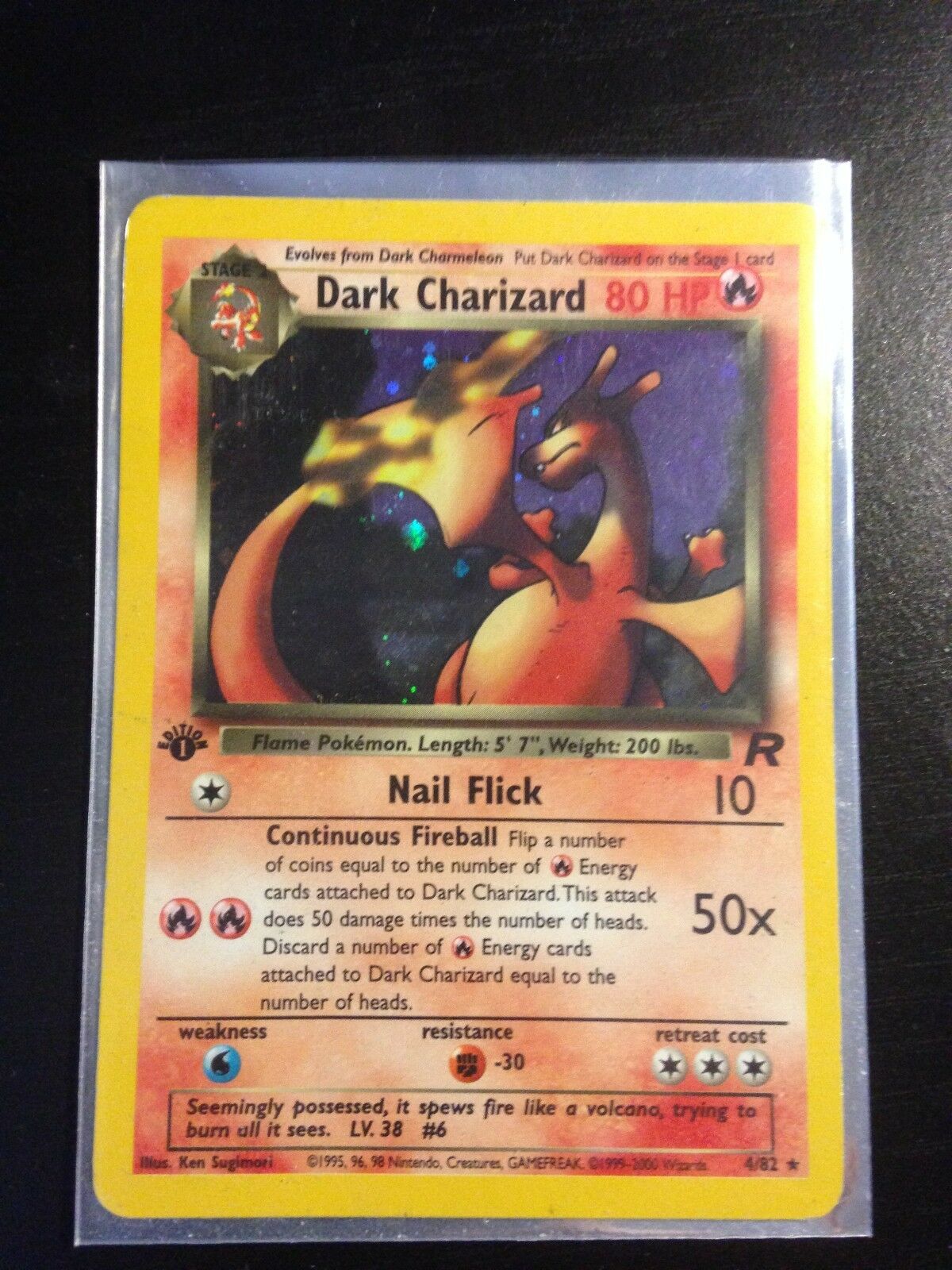 1st Ed Dark Charizard 482 Ultra Rare Holo Foil Pokemon Card Team Rocket