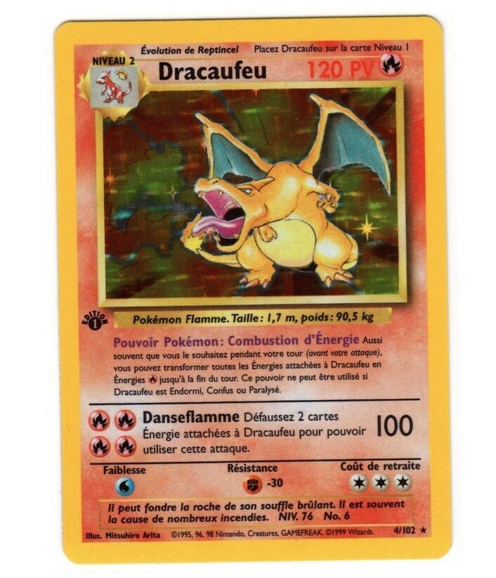 1st Ed Edition FRENCH Charizard DRACAUFEU 4102 Holo Ultra Rare Pokemon Card