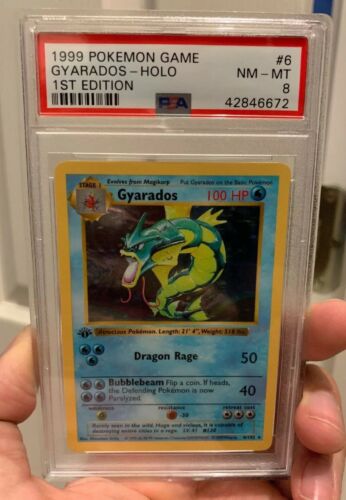 Gyarados  6102 PSA8 NMMT Holo 1st Edition Base Pokemon Card PSA 8 Gyrados