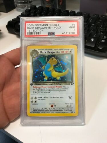 1st Edition Dark Dragonite 582 Pokemon Card PSA 9