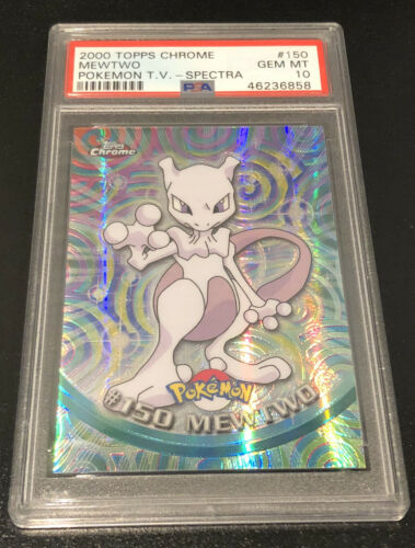 MEWTWO 2000 POKEMON TOPPS CHROME TV SPECTRA CHROME 150  PSA 10 GEM MINT POP 5