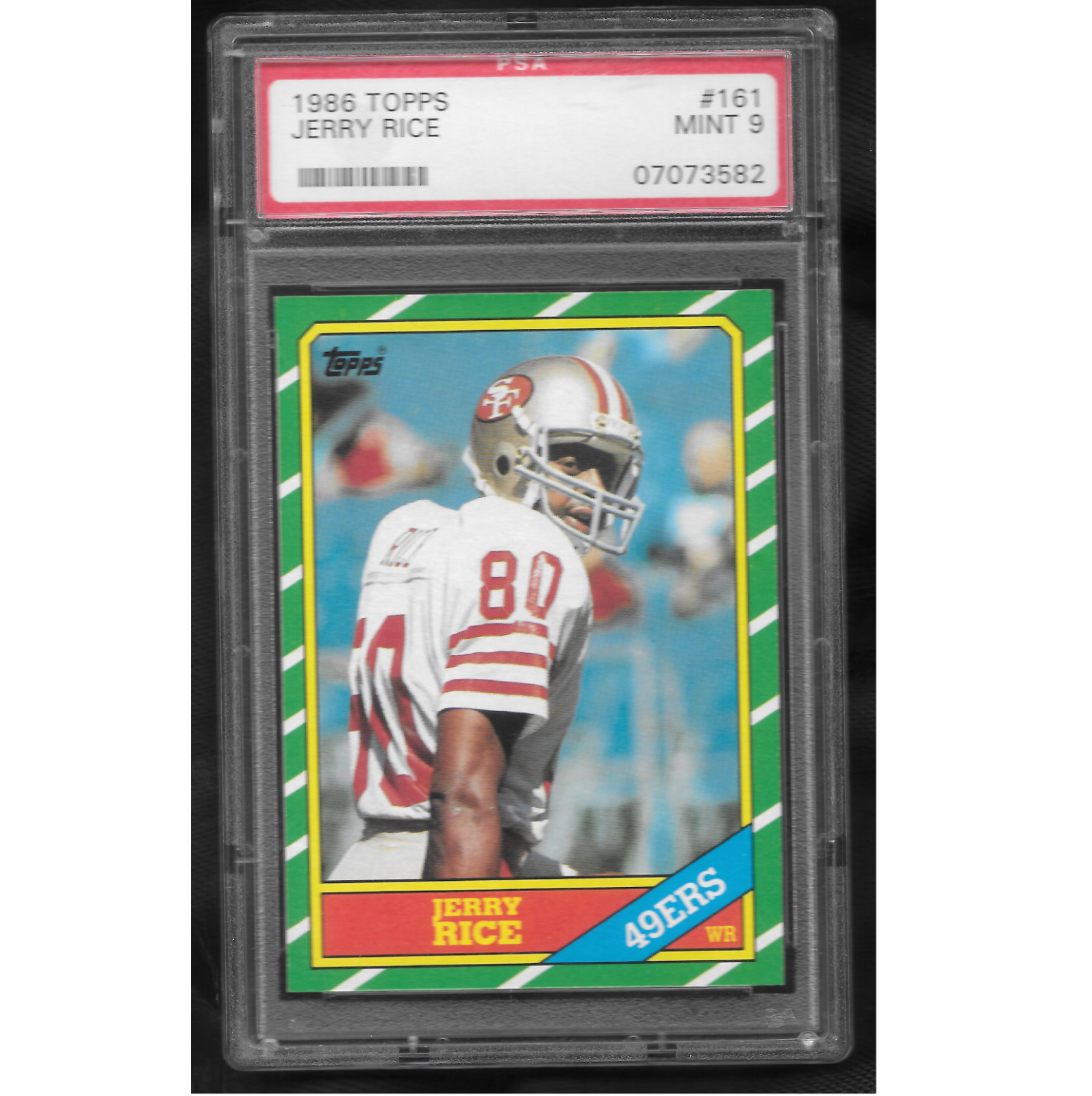 1986 Topps Football Jerry Rice ROOKIE RC 161 PSA 9 MINT 