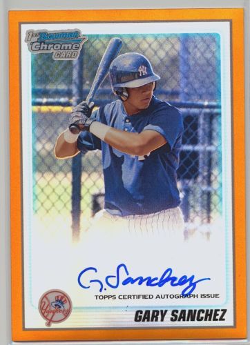 2010 Bowman Chrome Gary Sanchez ORANGE Refractor RC Auto Autograph 1625 ROOKIE