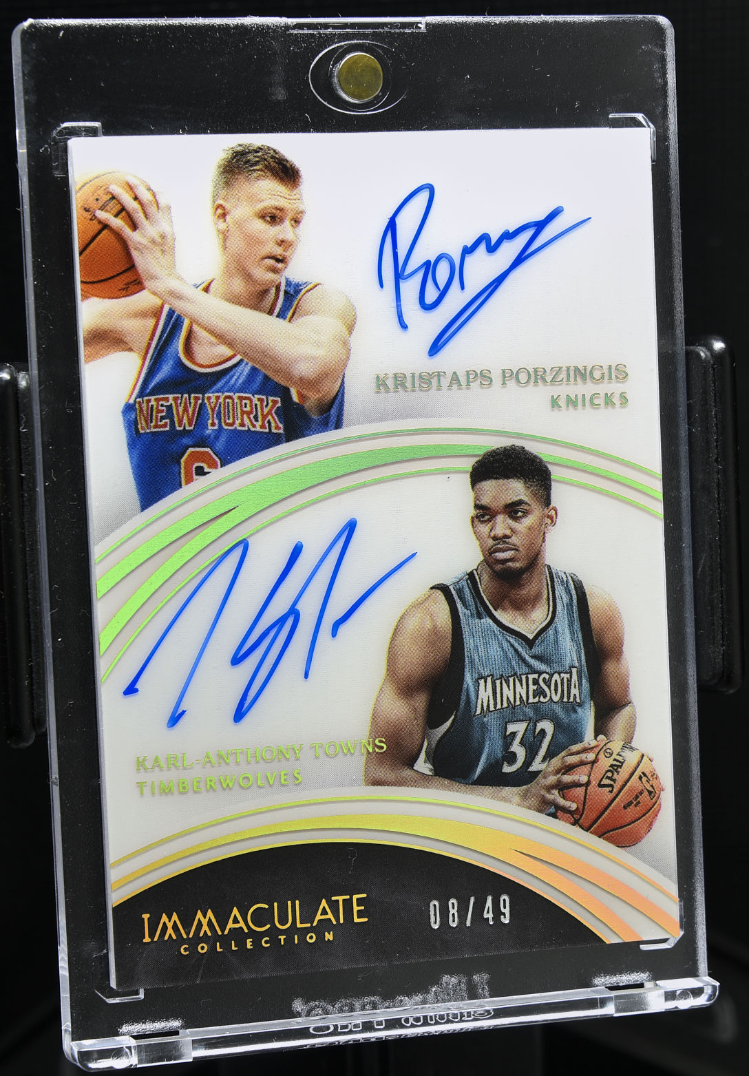 201516 IMMACULATE DUAL Auto KARL ANTHONY TOWNS KRISTAPS PORZINGIS RC Rookie