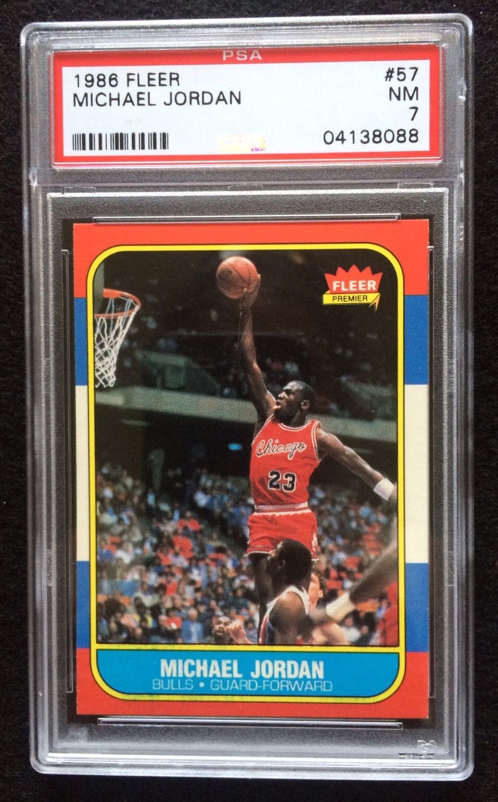 1986  1987 Fleer Michael Jordan Chicago Bulls 57 Basketball Rookie Card PSA 7