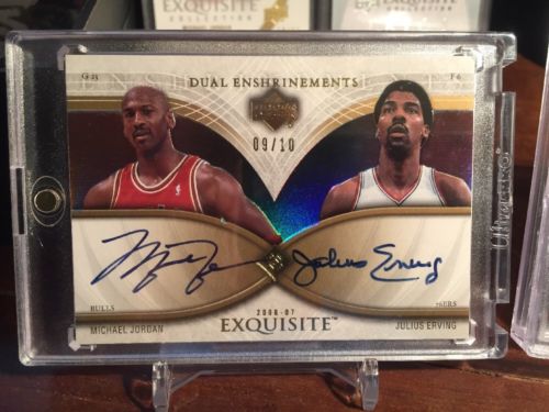 200607 Michael Jordan  Julius Erving Upper Deck Exquisite Auto 9 of 10