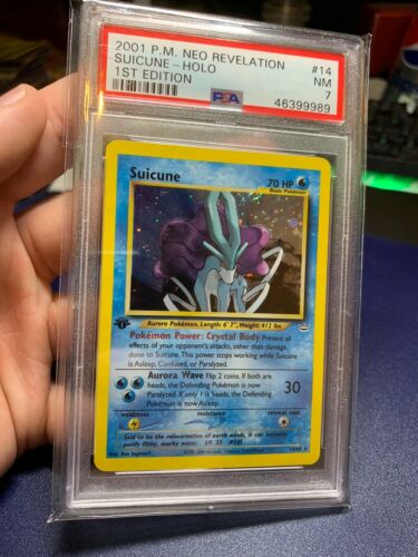 PSA 7 Near Mint 1st Edition Suicune Holo Neo Revelation Pokemon Card 1464