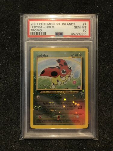 PSA GEM MINT 10 Ledyba Reverse Holo Promo 7  Southern Islands Pokemon POP 27