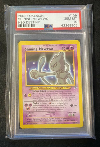 NO RESERVE AUCTION Pokemon PSA 10 GEM MINT 109105 SHINING MEWTWO Neo Destiny