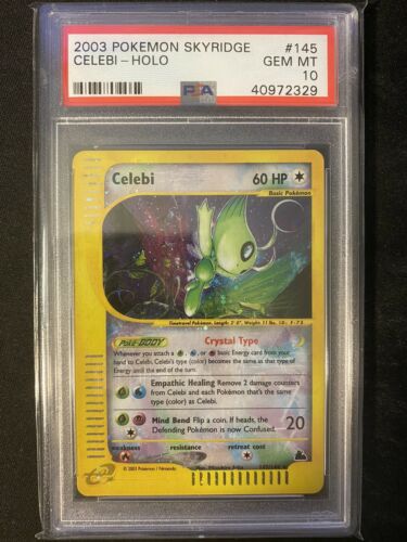 NO RESERVE GEM MINT POKEMON SKYRIDGE CELEBI CRYSTAL HOLO PSA 10 145144