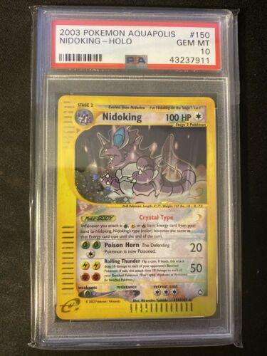 NO RESERVE GEM MINT POKEMON AQUAPOLIS NIDOKING CRYSTAL HOLO PSA 10 150147