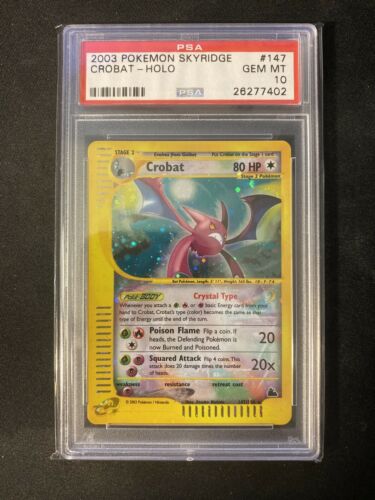 NO RESERVE GEM MINT POKEMON SKYRIDGE CROBAT CRYSTAL HOLO PSA 10 147144