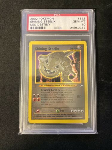 NO RESERVE Pokemon Unlimited Neo Destiny Shining Steelix 112105 PSA 10 GEM MINT