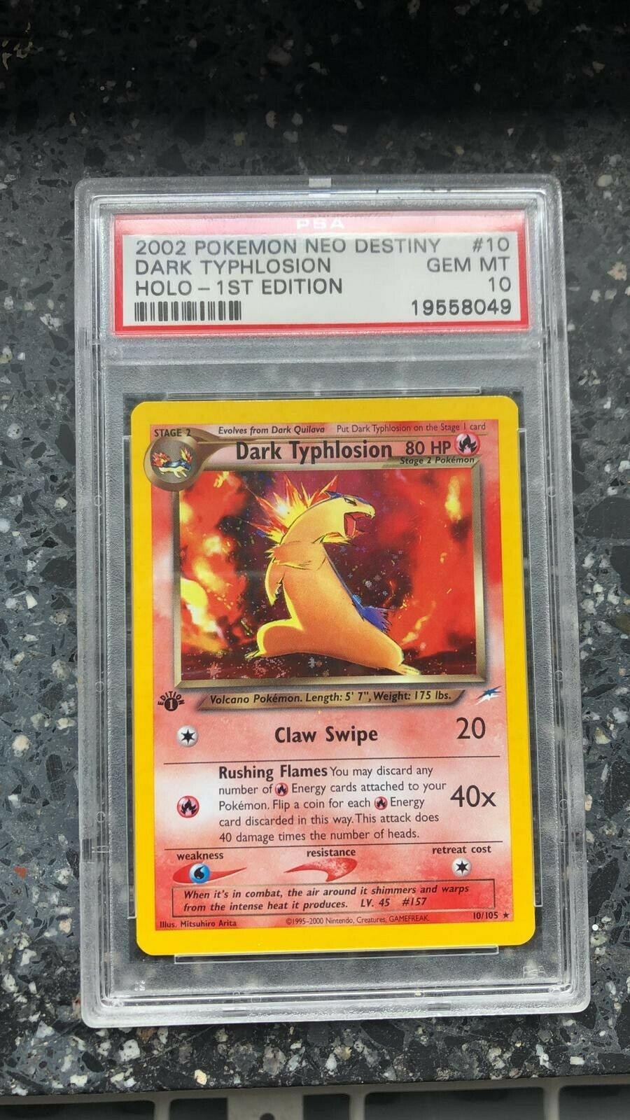 Pokemon Card Dark Typhlosion Holo Neo Destiny PSA 10