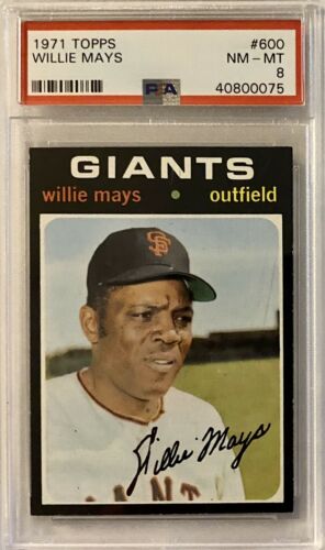 1971 Topps Willie Mays San Francisco Giants 600 Baseball HOF  PSA 8 NM  MINT