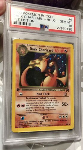 2000 Dark Charizard Holo 1st Edition Pokemon Card Graded Psa 10 Gem Mint RARE