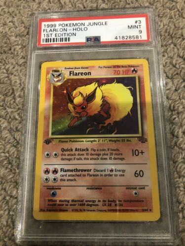 Flareon Holo Pokemon Card 1st Edition PSA 9 Jungle 364 1999 RARE