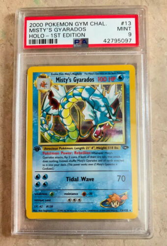 PSA 9 Holo 1st Edition Mistys Gyarados Gym Challenge Pokemon Card 13132