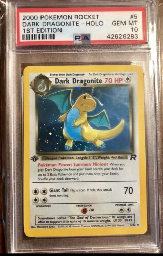 2000 Dark Dragonite Holo 1st Edition Pokemon Card Graded PSA 10 Gem Mint Low Pop