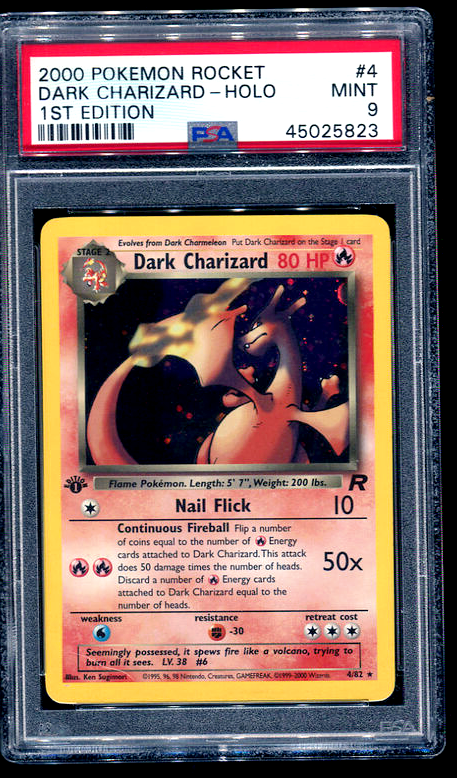 2000 Pokemon CARD Rocket 1st Edition Dark Charizard  Holo 4 PSA 9 MINT 