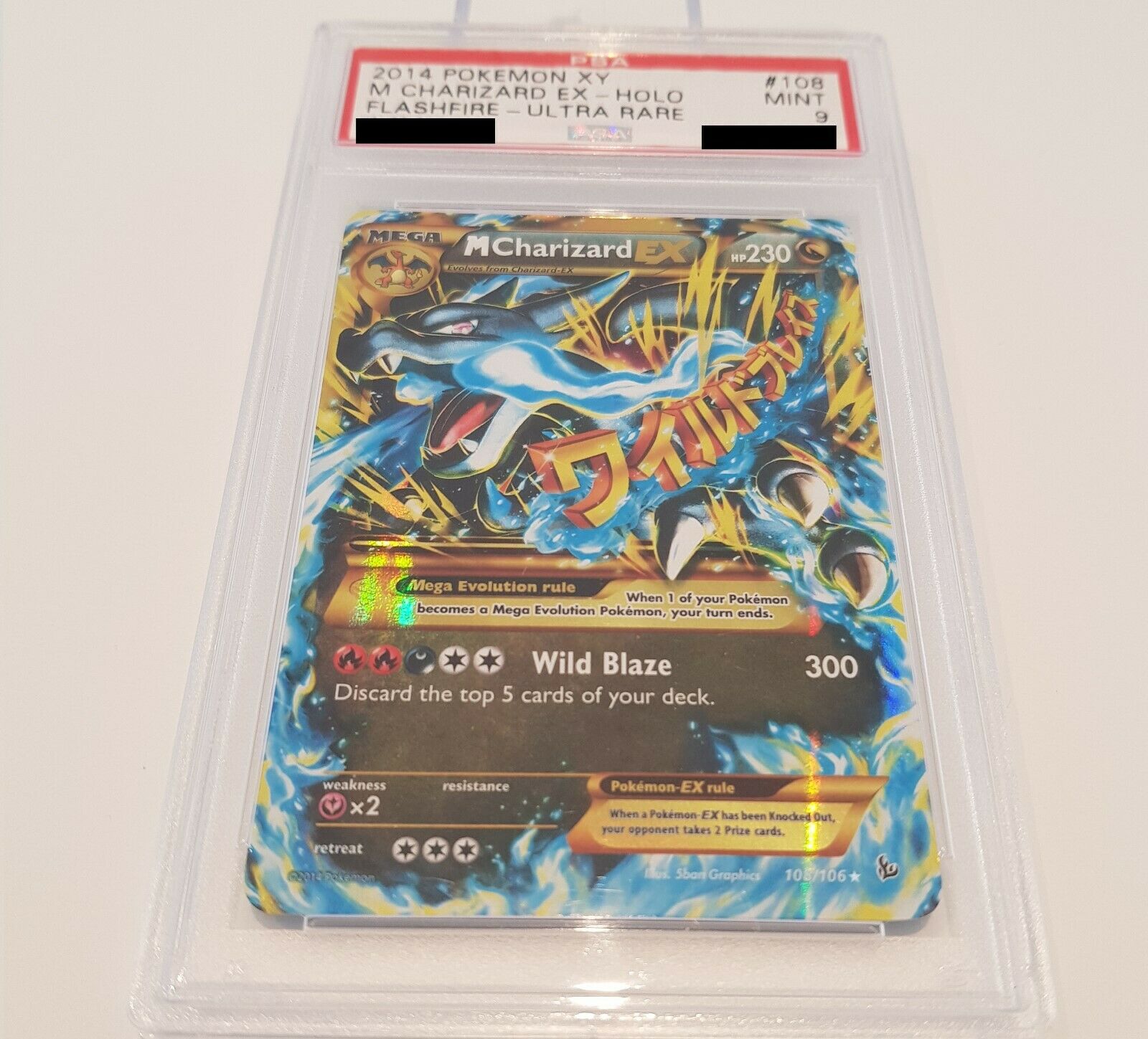 Pokemon Karte M Charizard EX PSA 9 Mint Ultra Rare 108106 XY03 Glurak