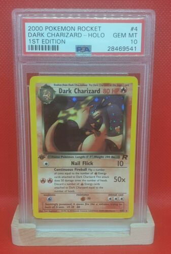 POKEMON 1ST EDITION TEAM ROCKET DARK CHARIZARD 482 PSA 10 GEM MINT  HOLO CARD