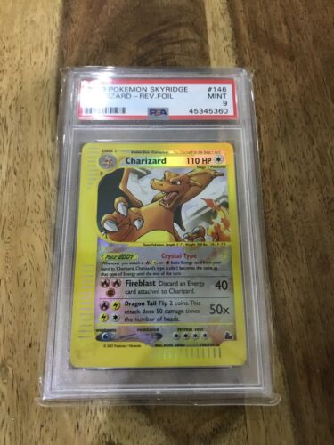 PSA 9 MINT CRYSTAL CHARIZARD REV FOIL Pokemon SKYRIDGE 146144 PSA 10 Regrade