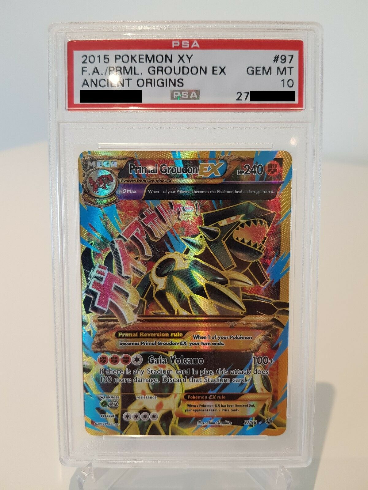 Pokemon Karte ProtoGroudon EX PSA 10 Gem Mint Ewiger Anfang XY07 9798 Primal