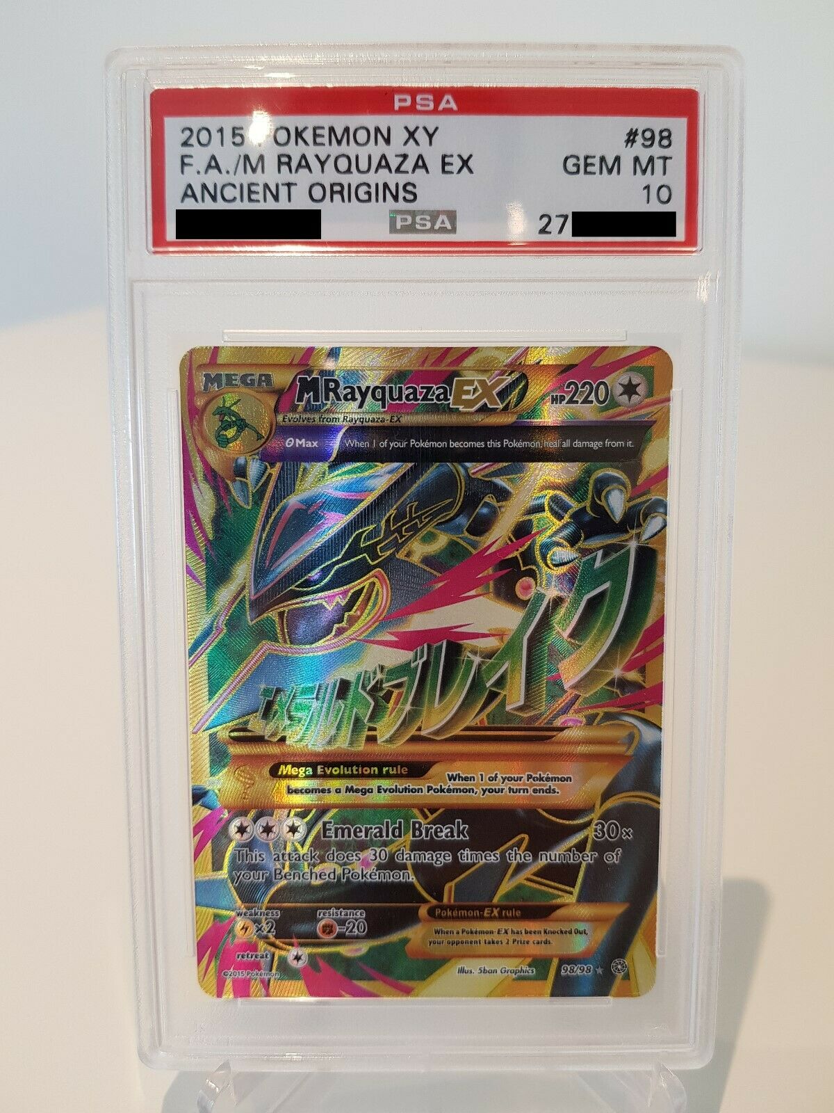 Pokemon Karte M Rayquaza EX PSA 10 Gem Mint Ewiger Anfang XY07 9898