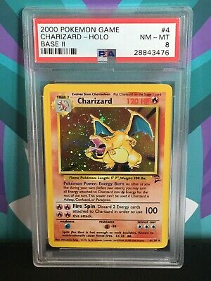 PSA 8 Charizard Base 2 Holo Rare Pokemon Card Base Art Arita NM MT No 6 1st Gen