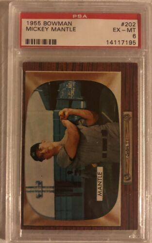 1955 Bowman Mickey Mantle New York Yankees 202 Baseball Card PSA 6