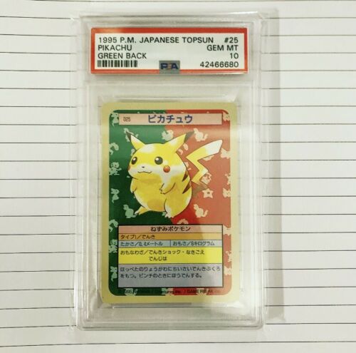 PSA 10 Japanese Topsun Pikachu Green Back POP 16 Pokemon VERY RARE