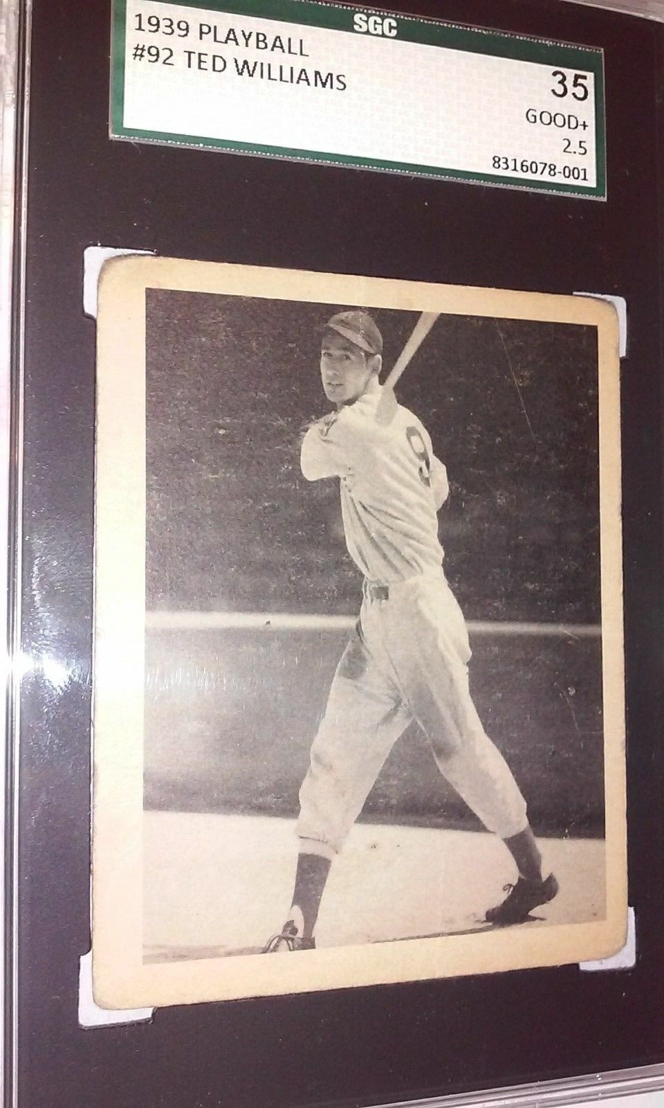 1939 TED WILLIAMS  ROOKIE  SGC 35  25  GOOD PLAYBALL 92