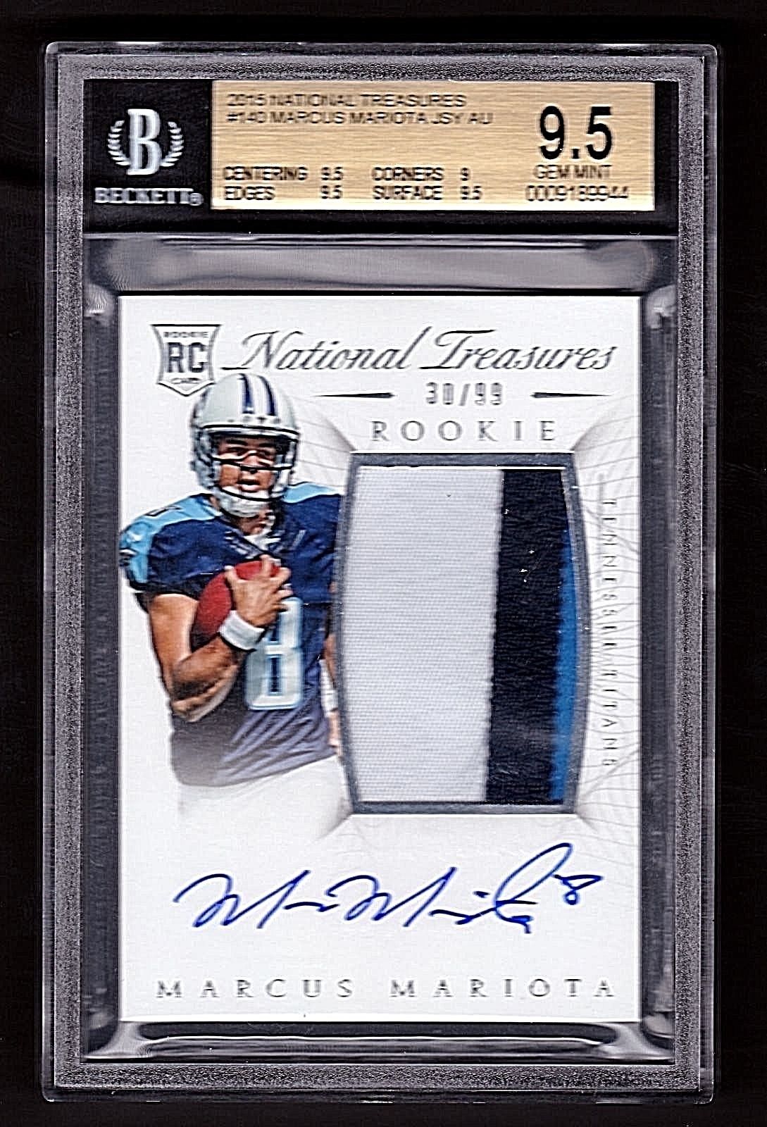  2015 National Treasure MARCUS MARIOTA Auto RC Jersey 99 BGS 9510 Autograph 