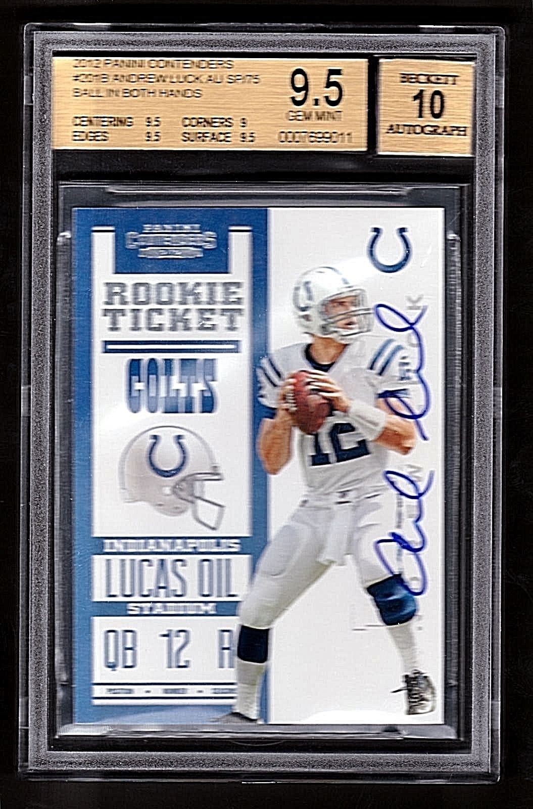 2012 Panini Contenders ANDREW LUCK Auto RC Variation 75 BGS 9510 Autograph